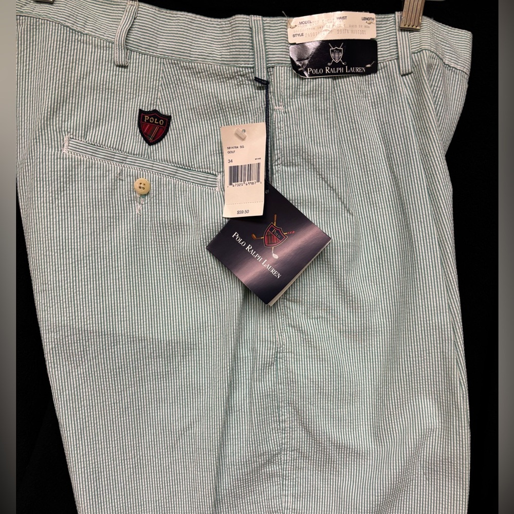 Green Striped Golf Pants